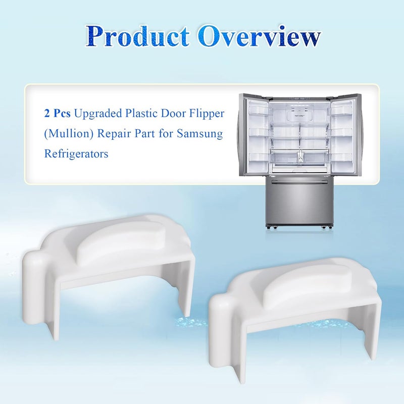 WFCYX Refrigerator Door Flipper (Mullion) Repair Topper, Fit for Samsung Refrigerator RF28HDEDBSR, RF28HDWDBSR, RF31FMESBSR/AA, Compatible with Door Flipper DA97-12684D, DA97-12624A, DA97-12624B, 2Pcs White - Image 2
